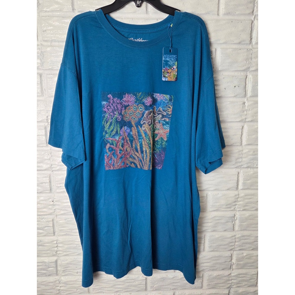 Caribbean T shirt Supima Cotton Men's size XXL short sleeve Aquatic Depths NWT